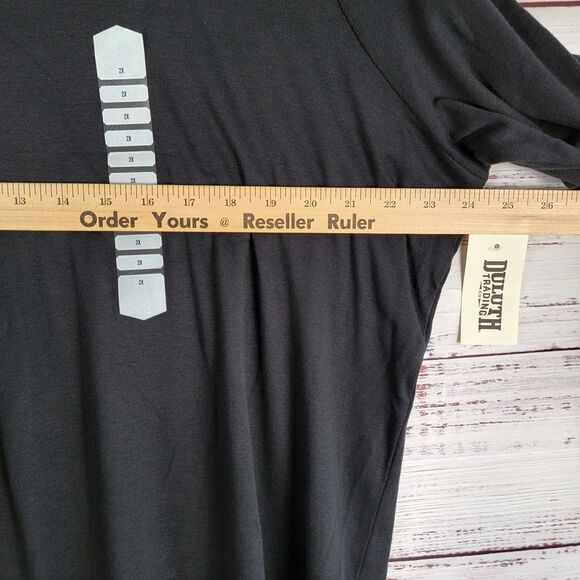 Duluth Trading Women's Shirt Long Sleeve 2X Crew Longtail Black NWT - Picture 3 of 9